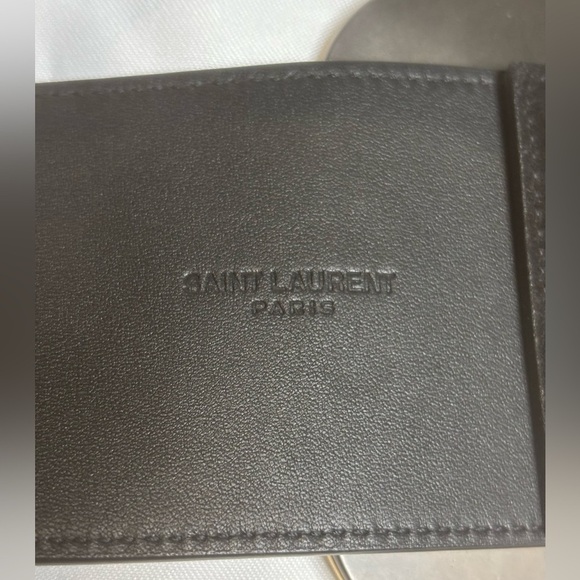 SAINT LAURENT Butterfly Buckle Suede Belt In Nero SZ 75 - Picture 5 of 7